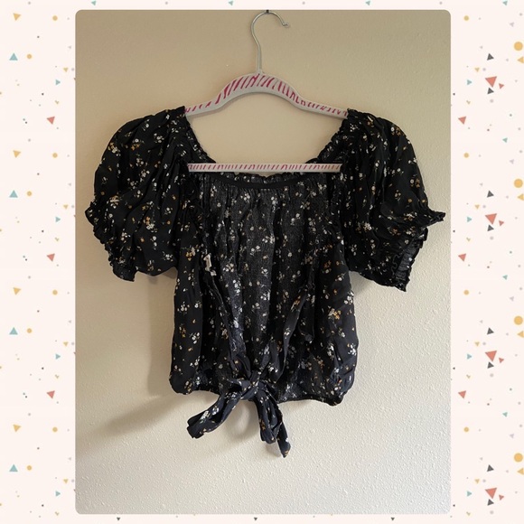 American eagle tie back bubble cropped top in medium - Picture 2 of 2